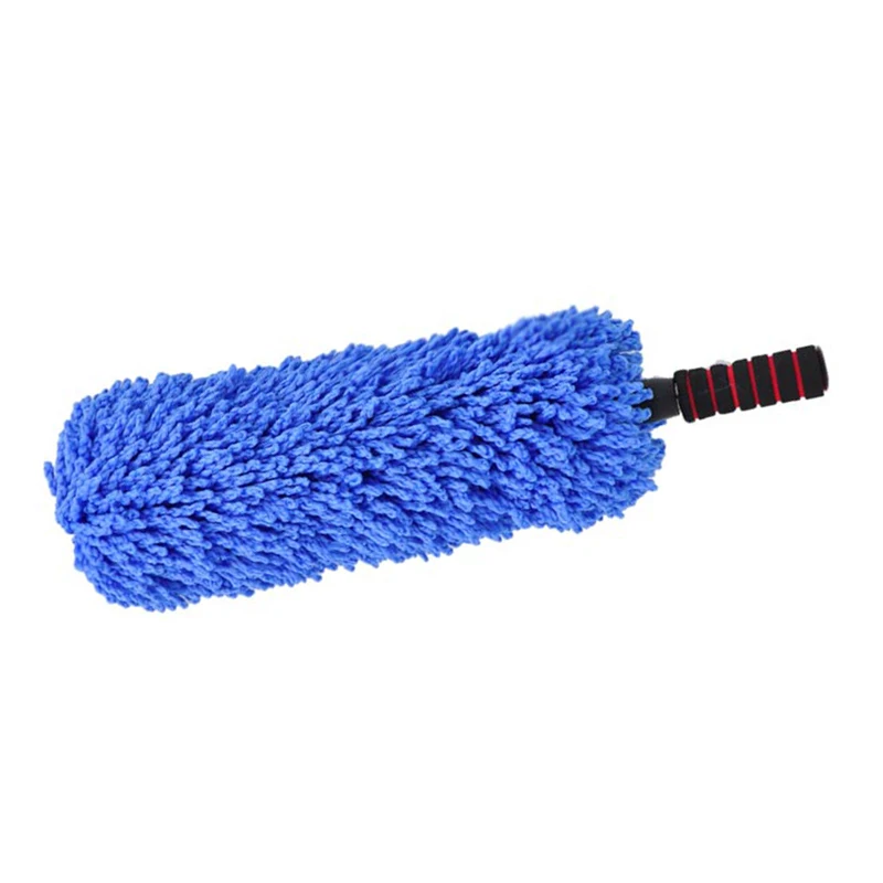 Автомобильная телескопическая восковая щетка, щетка для мытья автомобиля, швабра автомобильная, инструменты для чистки автомобиля, качественная нано-волоконная хлопковая нить - Цвет: blue