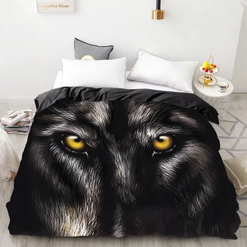 

3D Print Duvet Cover Custom Design,Comforter/Quilt/Blanket case Queen/King,Bedding 220x240,Bedclothes Animal Wolf eye