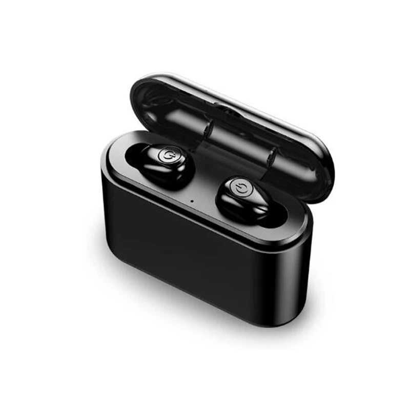 X8 TWS Bluetooth Earphone Mini Wireless Bluetooth Headset 5D Stereo Sports Waterproof Earphone with 2200mAh Charging box Earbuds - Цвет: Double Black