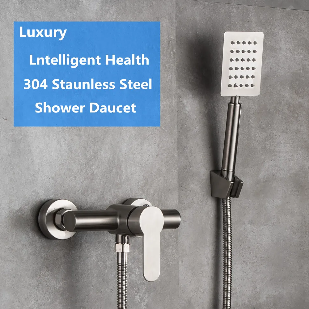 Quality Stainless Steel Bath Shower Faucets set Bathroom Mixer Shower Bathtub Taps Rainfall Shower wall Torneira Tap Shower Mci1