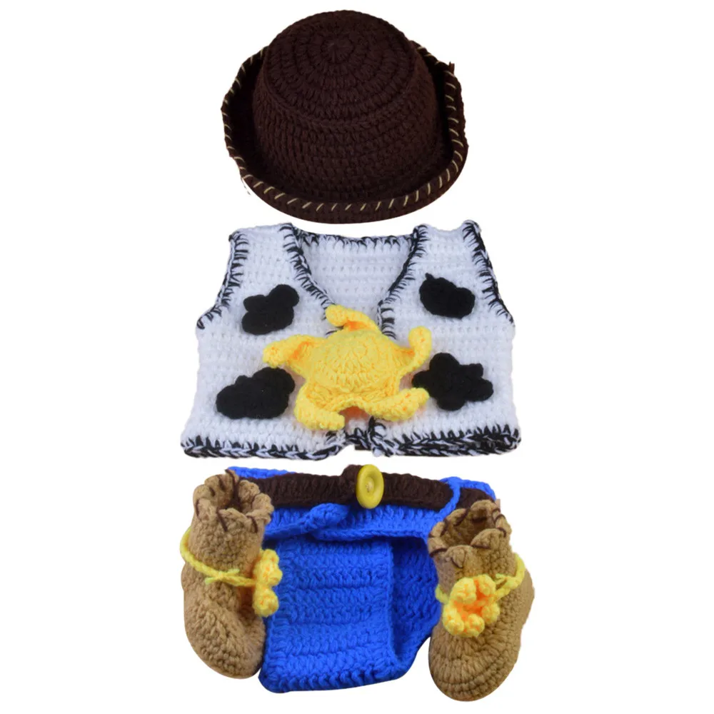Ковбойская шляпа для новорожденных, набор обуви для новорожденных, реквизит для фотосессии для мальчиков, набор ковбойской одежды для детей Chr - Цвет: White