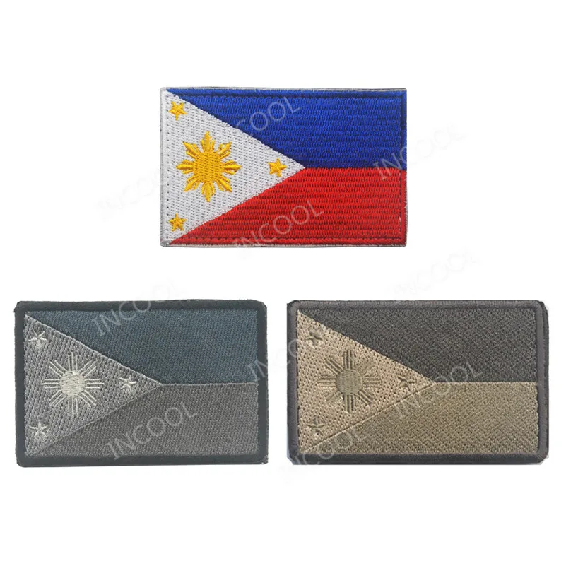

Embroidery Patch Philippine Philippinese Flag Tactical Military Morale Patches Emblem Appliques Embroidered Badges Drop Shipping