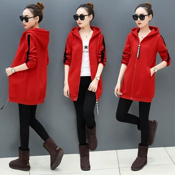 

Large Size Jacket Women Casual Hoodies Coat Cotton Sportswear Hooded Warm basic Jackets Coats 2019 Spring Autumn Plus Size Tops