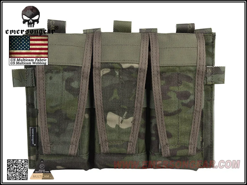 Emerson Triple Magazine Pouch For AVS Vest Airsoft Wargame Paintball Combat Gear Multicam Tropic EM9030MCTP