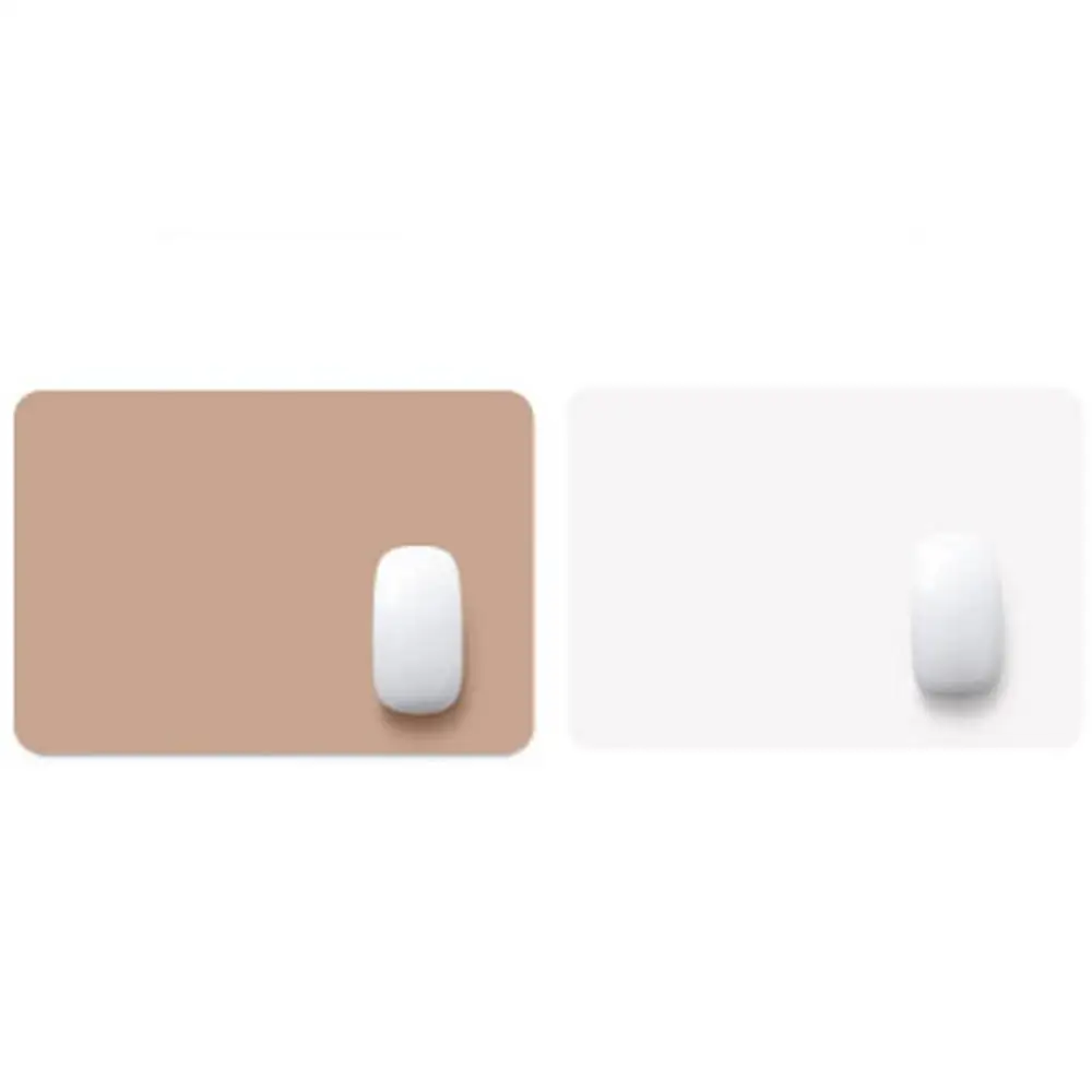 

30X24CM Solid Color Simple Leather Desk Pad Small Mouse Pad Pu Leather Waterproof Pad Khaki + white