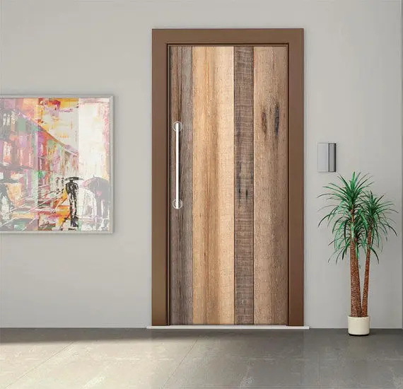 DIY 3D Наклейка на стену, Фреска для спальни, домашний декор, плакат, ПВХ, деревянный узор, водонепроницаемая наклейка на дверь, наклейка 77*200 см