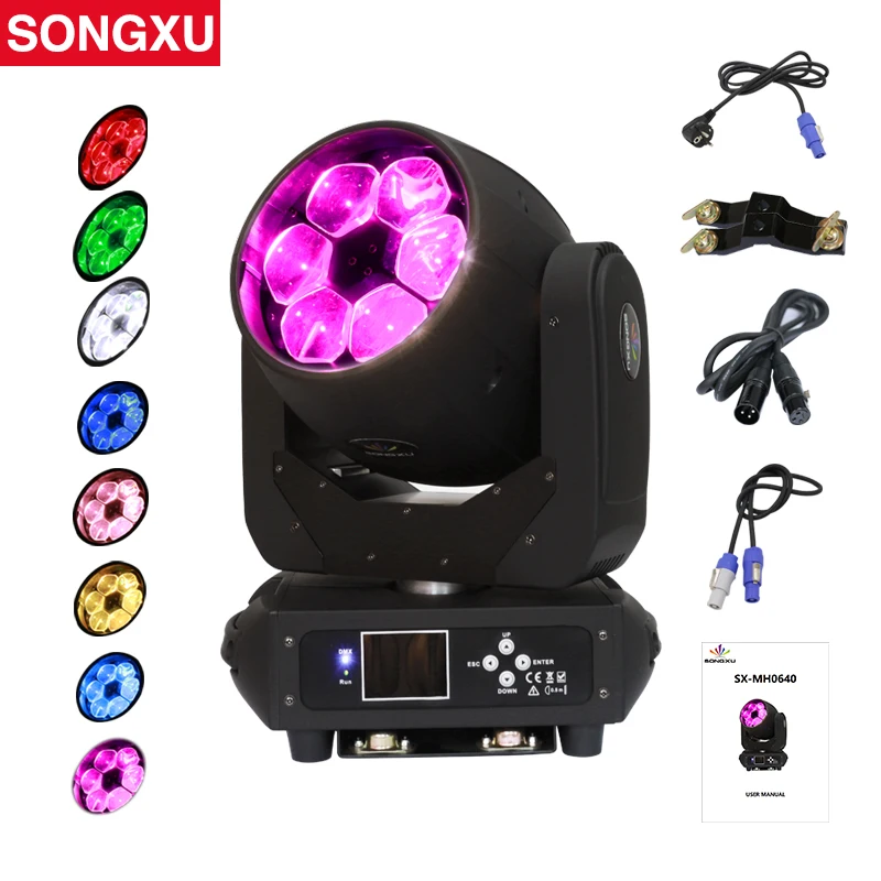 

Bee Eyes Moving Head Light 6X40W RGBW 4IN1 WASH DMX channel DJ Moving Head Light stage beam wash moving/SX-MH0640
