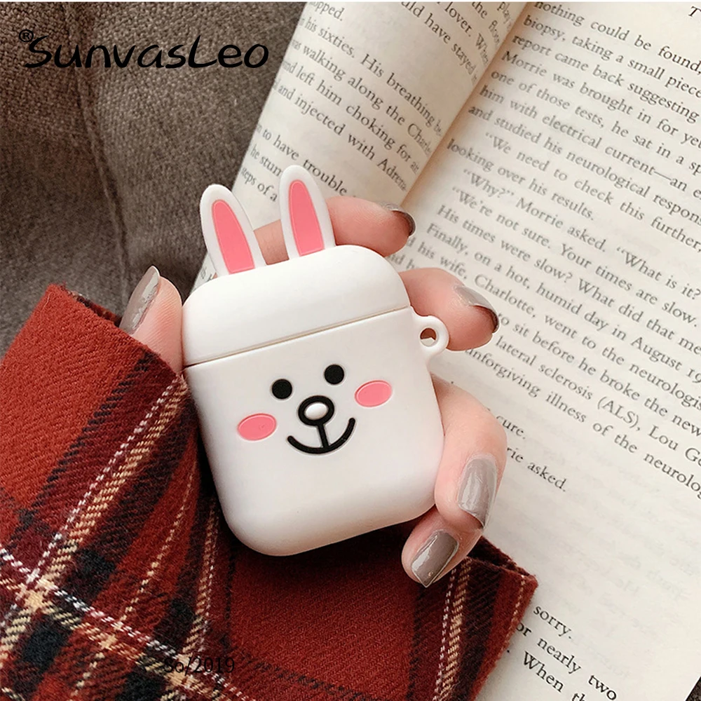 For Apple AirPods Silicone Charging Headphones Cases 3D Cartoon Wireless Bluetooth Earphone Case For Airpods Protective Cover