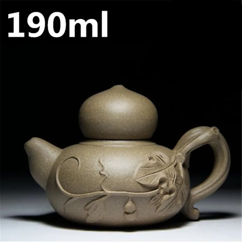 

Chinese Porcelain Tea Pots 190ml Gourd Pots Handmade Ceramic Kung Fu Tea Set Yixing Zisha Teapot Purple Clay Mud Tea Set