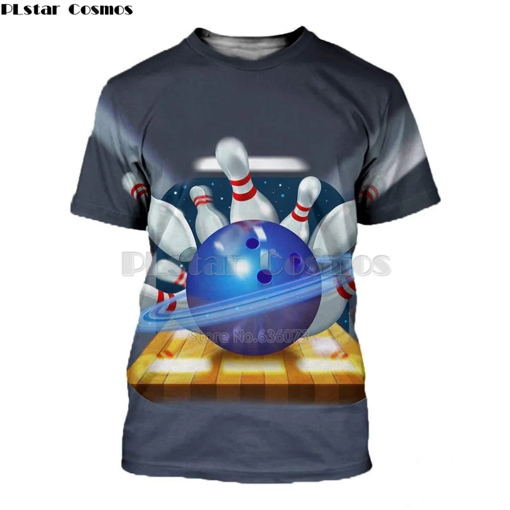 Popular sports bowling 3D full printing fashion t shirt 3D print hip