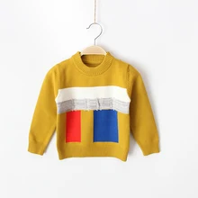 Новинка осенняя одежда для мальчиков Детский свитер; Детские вязанные Круглый воротник свитеры, подчеркивающие индивидуальность; Детские свитера для мальчиков