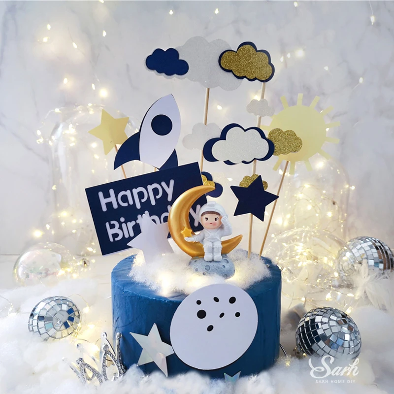 Bling Rocket торт Топпер астронавт мальчик девочка украшение счастливый день детей день рождения День Святого Валентина поставки сладкий подарок