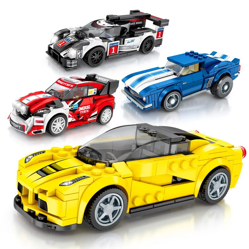 NEW Speed Champion Mustang Grand Prix Rally Racer Building Blocks Sets Bricks Classic Car Model Kids Toys Compatible Legoings