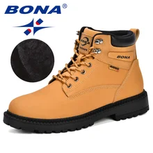 BONA/Новые дизайнерские зимние ботинки; Мужская обувь из нубука в стиле унисекс; модная Рабочая обувь; Ботинки martin для влюбленных; Уличная Повседневная обувь