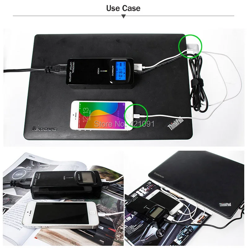  LCD Third Generation Smart Multifunctional Universal Power Supply Home or Car Charger Laptop Adapte