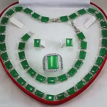 Натуральные ювелирные изделия Красивая Зеленая жемчужина ожерелье браслет серьги кольцо набор кварцевые изысканные 925 Серебряные часы Крылья Женщины королева