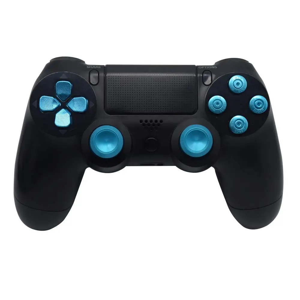 Металлические кнопки для DualShock 4, алюминиевые металлические джойстики аналоговая ручка и пулевые кнопки и D-pad для контроллера PS4