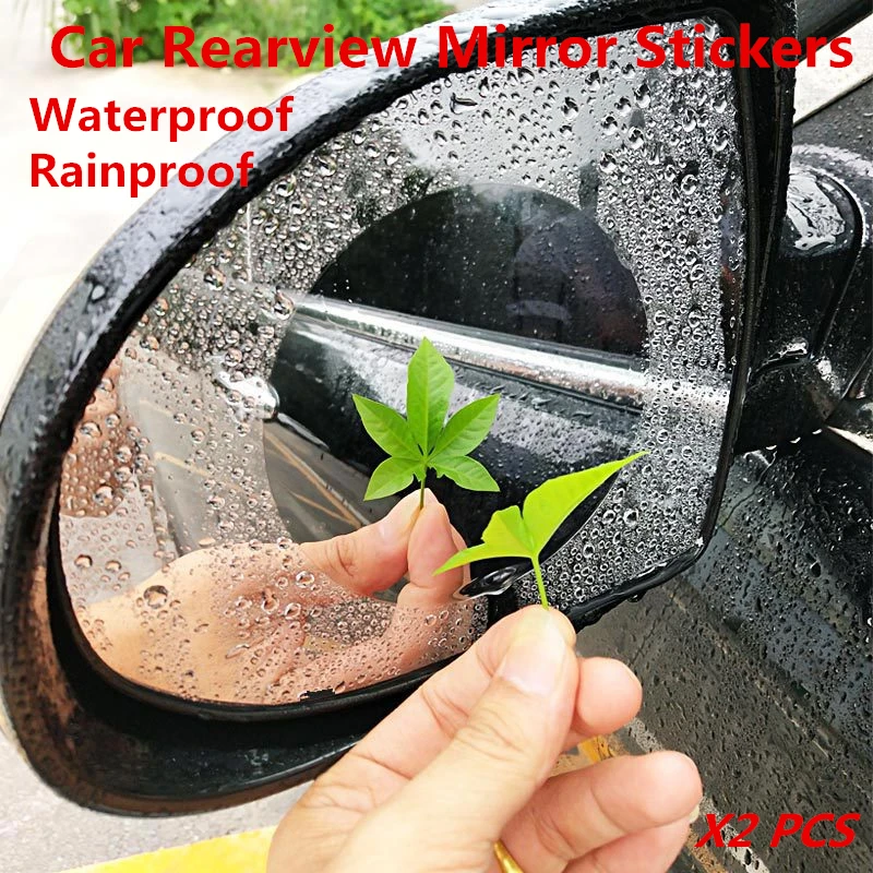 

2PCS Car Rearview Mirror Stickers Clear Protective Film Anti Fog Membrane Glare Waterproof Rainproof Window Protector accessorie
