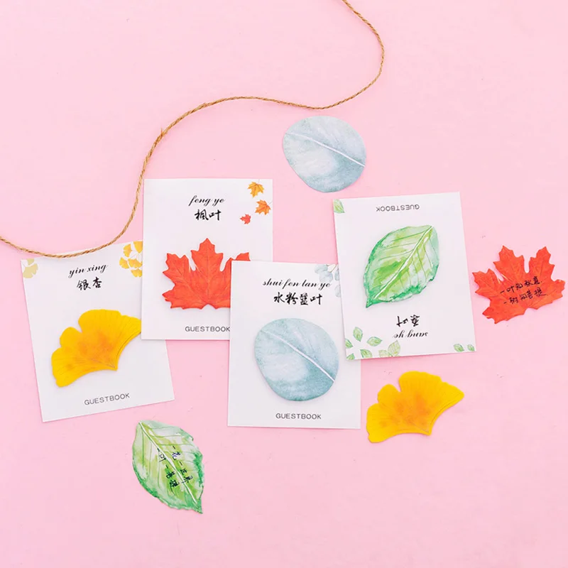 

New Design Simulation Ginkgo Maple Leaf Post-it Note Memo Pad Adhesive Sticker Writing Paper Photo Diary Decoration pegatinas