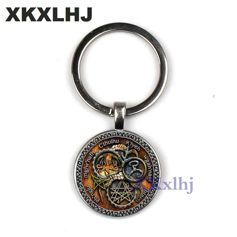 Винтажная цепочка для ключей XKXLHJ Cthulhu Паровая подвеска в стиле панк с надписью