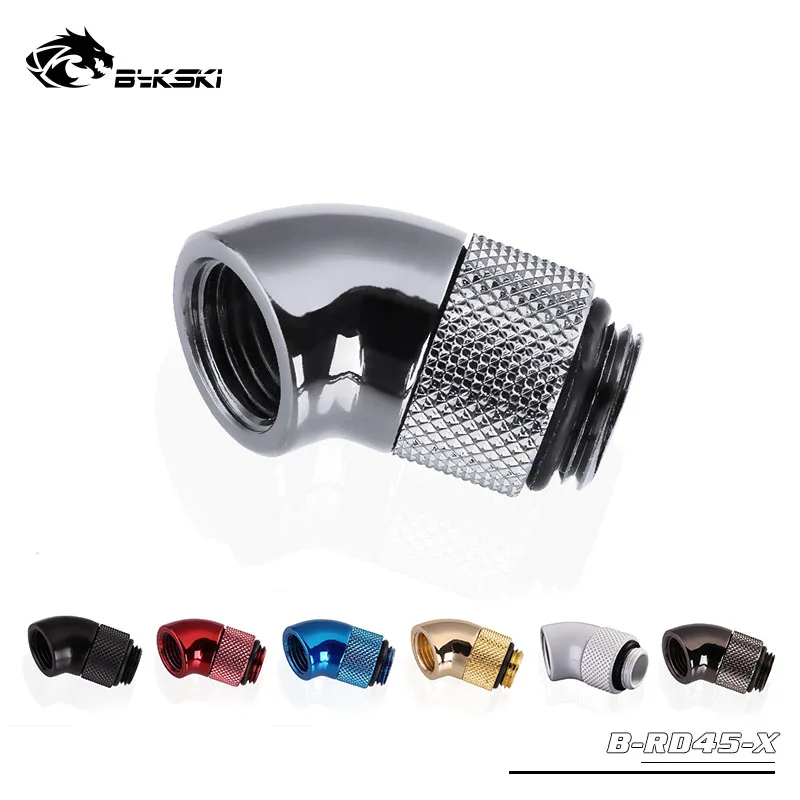 Bykski 45 degree rotate hard tube fittings computer water cooling rigid