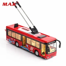 kids toys Alloy sightseeing bus model 1/32 trolley bus diecast tram bus vehicles car toy W light & sound collections 1 43 ikarus 280 soviet russia articulated city bus coach diecast model car bus