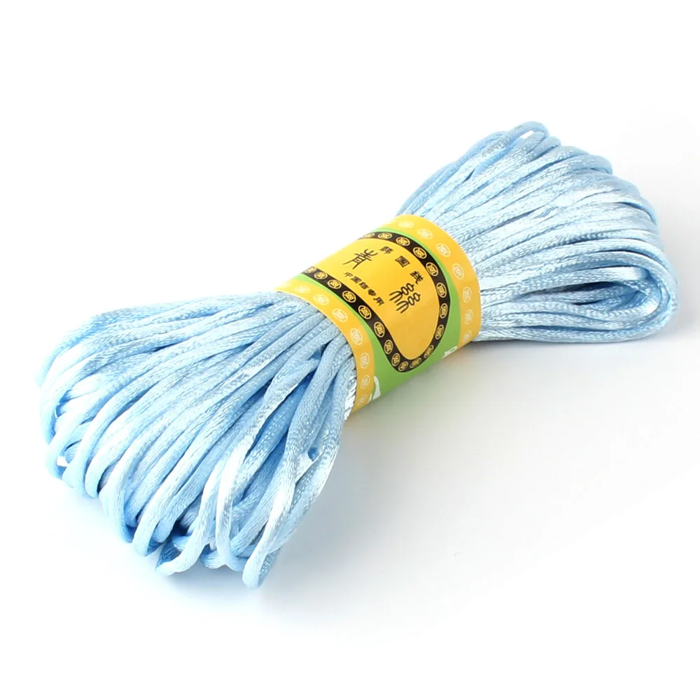 Satin Silk Rope Nylon Cord 20Meters 2.5mm Baby Teether Accessories Teething Necklace Rattail Cord DIY Tool 10Color teething toys
