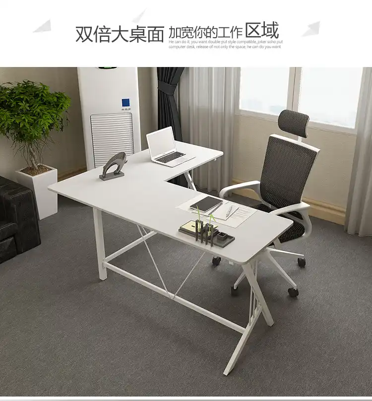 Corner Computer Desk Desktop Steel Wood Desk L Double Desk