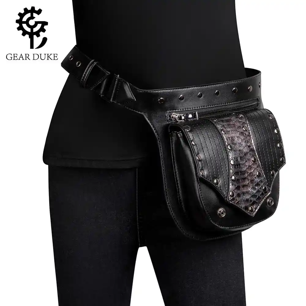 Pink Steampunk Bag Cosplay Retro Rock Gothic Shoulder Waist Bags