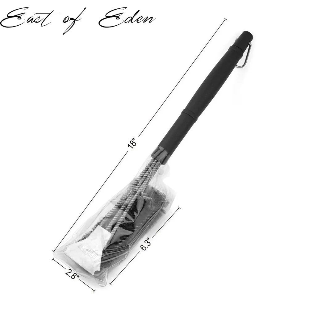 Восточная часть Eden прочная щетка для чистки гриля инструмент для барбекю щетка для гриля кисти из нержавеющей стали инструменты для приготовления барбекю 18 дюймов