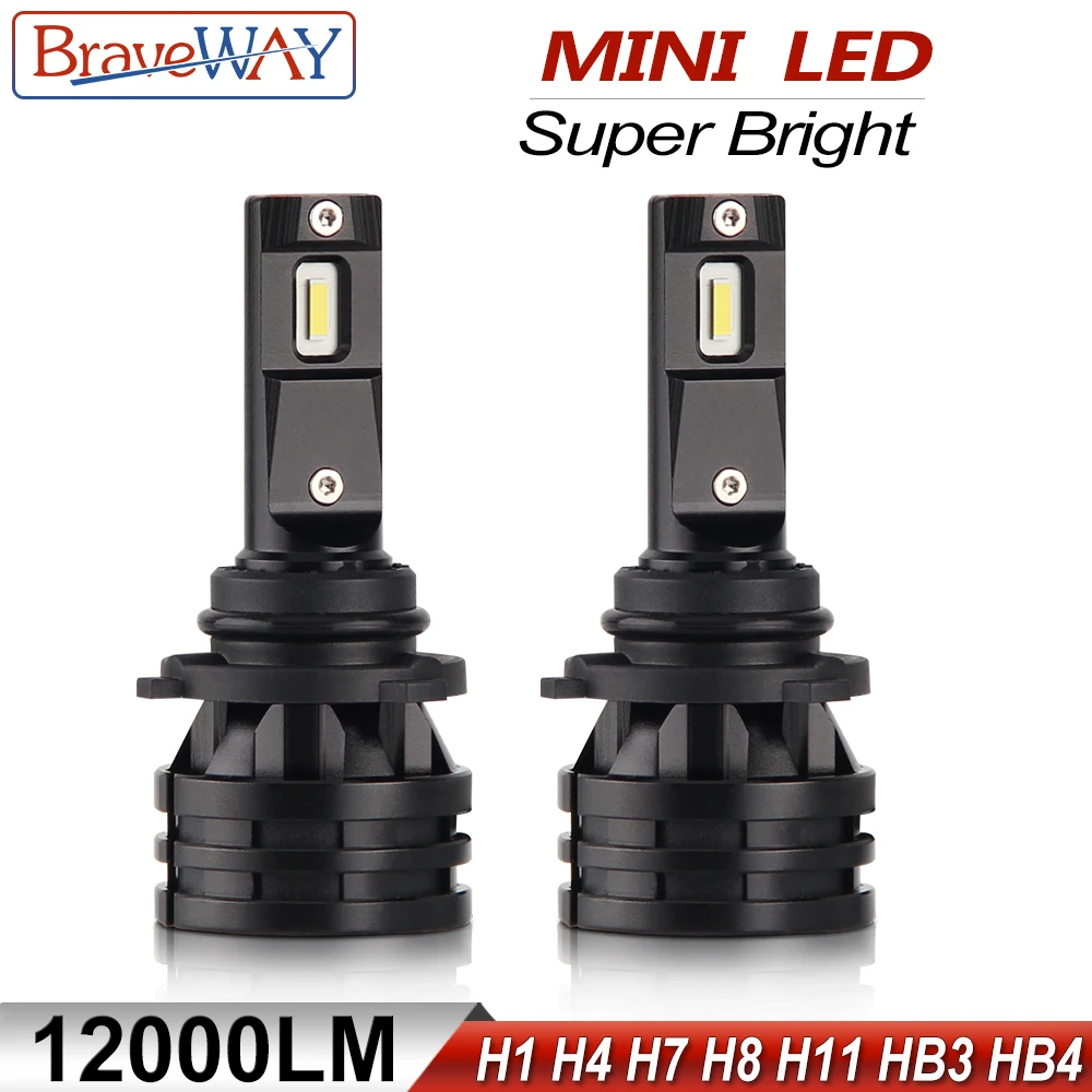 

BraveWay Mini LED H1 Headlight Bulb Lamp H11 Fog Lamp Lighting Bulb 12V Farol Auto H4 LED Light H7 H8 H9 H11 HB3 HB4 9005 9006