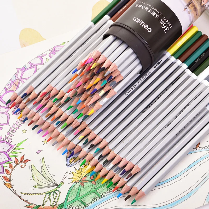 

Deli 2019 Professional Water Soluble Colored Pencils 24/36/48/72 Colors Non-toxic Color Pencil for Art Supplies