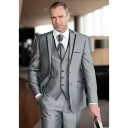 Trajes De Hombres De Vestir костюм Mariage Homme Новый индивидуальный заказ 3 предмета тонкий подходит костюмы смокинг Свадебные Жених официальная Вечери