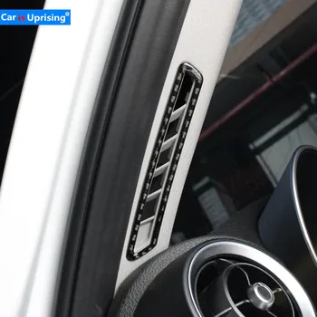 

2Pcs Car A Pillar Air Condition Outlet Vent Frame Cover Trim Styling For Alfa Romeo Giulia 2017 18 carbon fibre Car Stickers