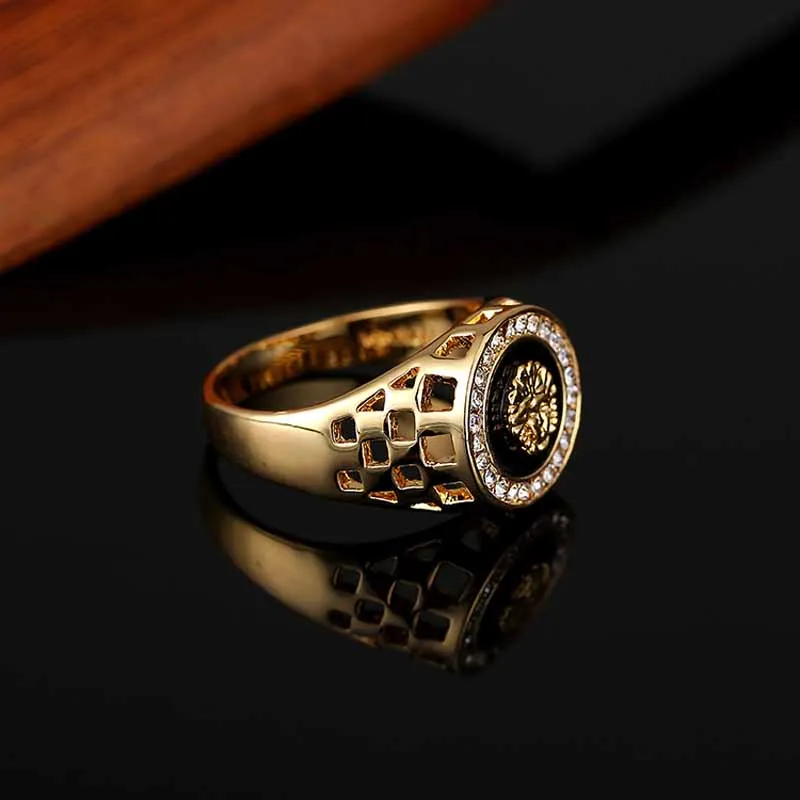 New Fashion Gold and Silver Colors Classic Men's Punk Style Hip Hop Ring males man Finger rings for men women Size7-12