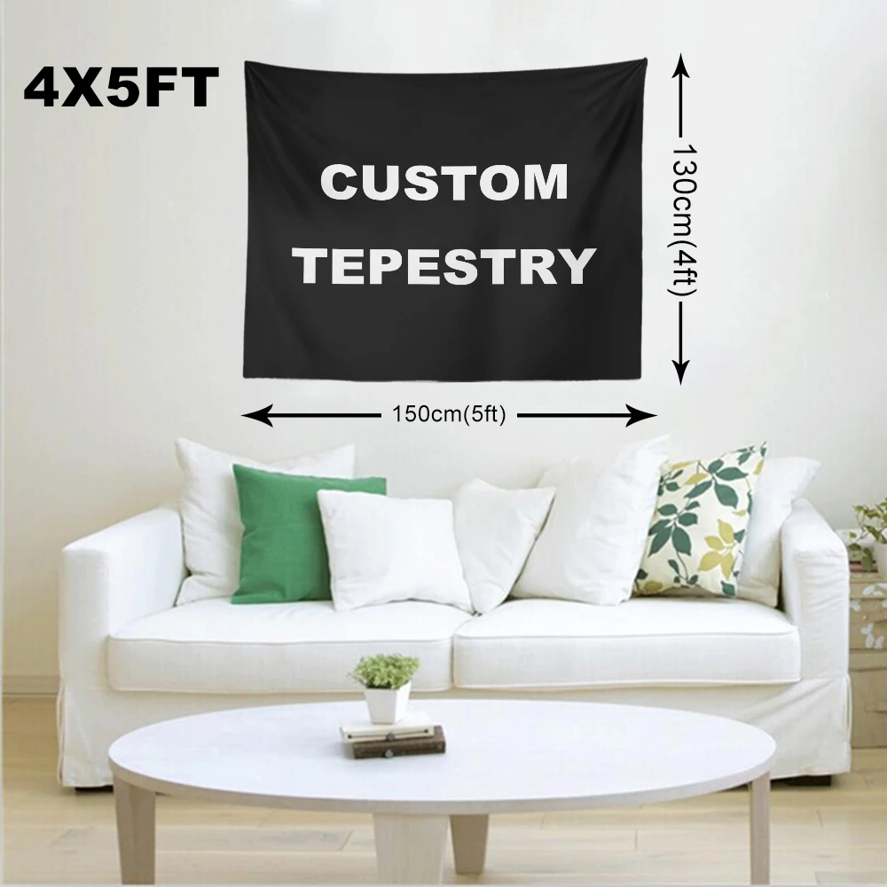 

Fast Delivery Custom Pattern Printed Wall Arts Hanging Decorative Tapestry Home Decor Living Room Tapestry Wall Cloth Drop Ship