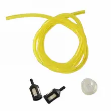 2FT 3 Mm Bahan Bakar Bensin Gas Line Pipa Selang Bensin Line Minyak Gas Tahan untuk Penghias Gergaji Mesin Blower dengan 2 MINI Filter Bensin Cap(China)