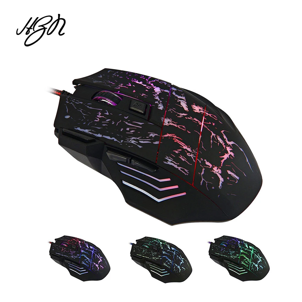 

NEW Dragon USB Wired Seven Buttons LED Crack E-sports game wired optical mouse Optical Gaming Mouse for Game computer