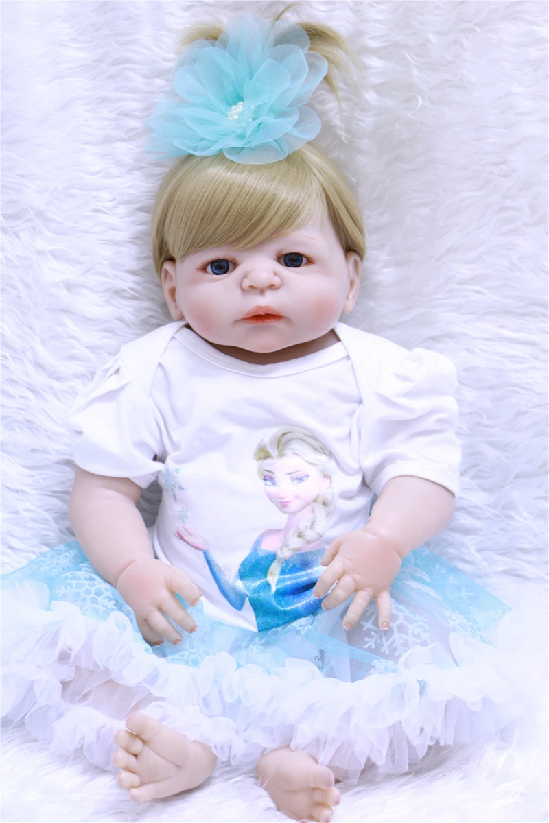 Poupee Princesse Blonde De 55 Cm Tout En Silicone Menina Bebes Boneca Yeux Bleu Marron Realistes Ethnique Cadeau D Anniversaire Pour Enfants Aliexpress