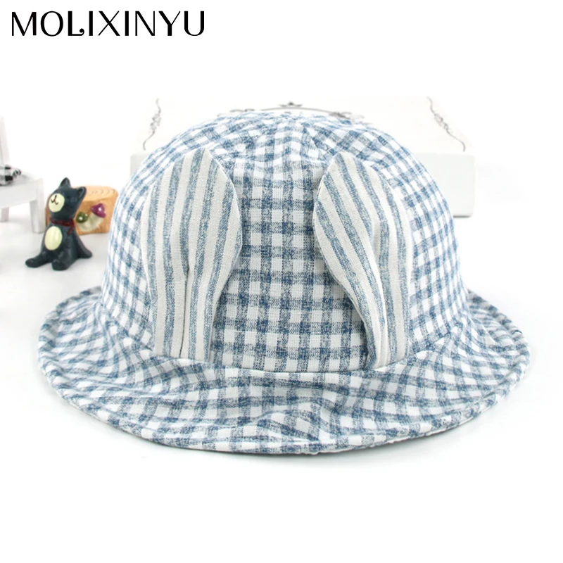 

MOLIXINYU Fashion Baby Girl Hat Ear Cute Cotton Sun Cap Baby Hat For Girls Beach Bucket Hats For boys/girls Baby Summer Cap