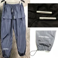 A Cold Wall Pants Men Elastic Waist Straight Pant Windbreaker TrousersTelescopic Safari Style Hip Hop A Cold Wall Pants