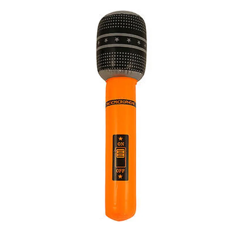 Inflatable Microphone Blow Up Toy Mic Neon Fancy Dress Party Accessory Karaoke