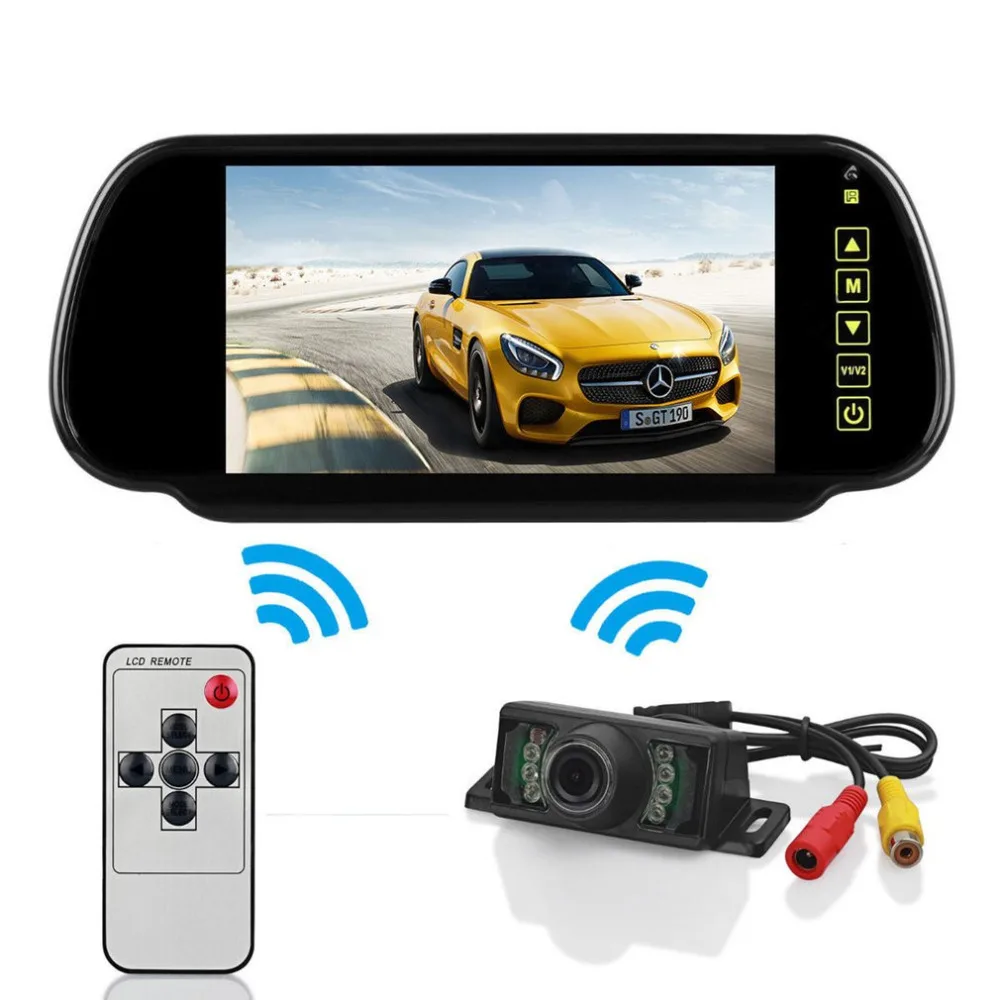

Wireless Rearview Kit 7-Inch LCD Mirror Monitor + Infrared Reversing Camera Car Refitting Accessories For Car Bus Van