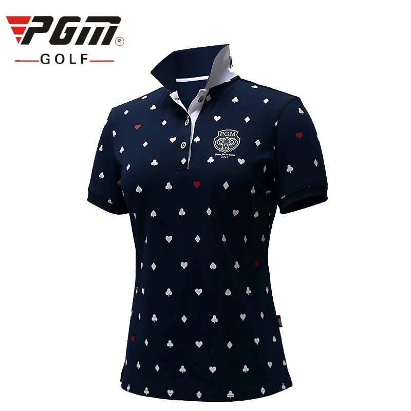 PGM Women Golf Polo T shirt Elastic T shirt Brand Summer Breathable