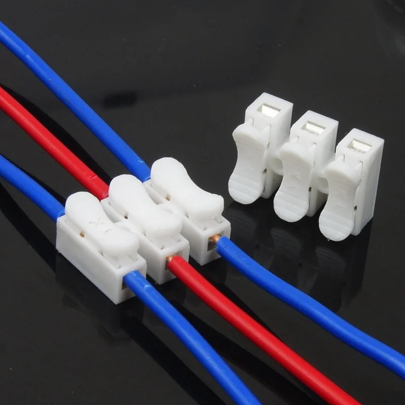 

30pcs CH-2 2Pins quick splice lock wire terminals Voltage 250V Wiring Terminal Block wire wiring connector for led strip