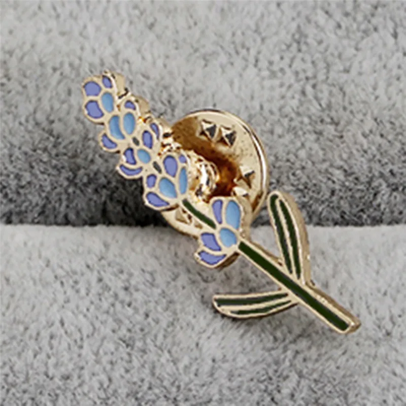 Gold-color Romantic Lavender Flowers Brooches Purple Pearl Broches For Women Wedding Party Dress Clothes Jewelry Hijab Pins
