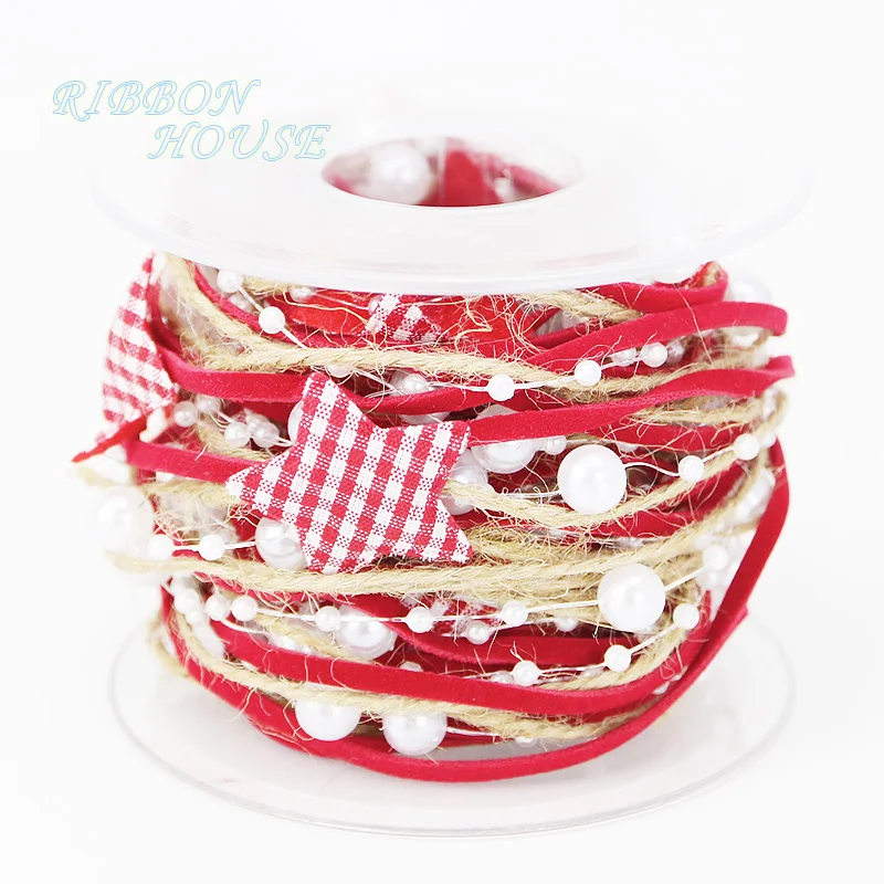 

(5 meters / roll) handmade five-pointed star chain chain ribbon gift packaging handmade DIY Christmas tree decorative ribbon