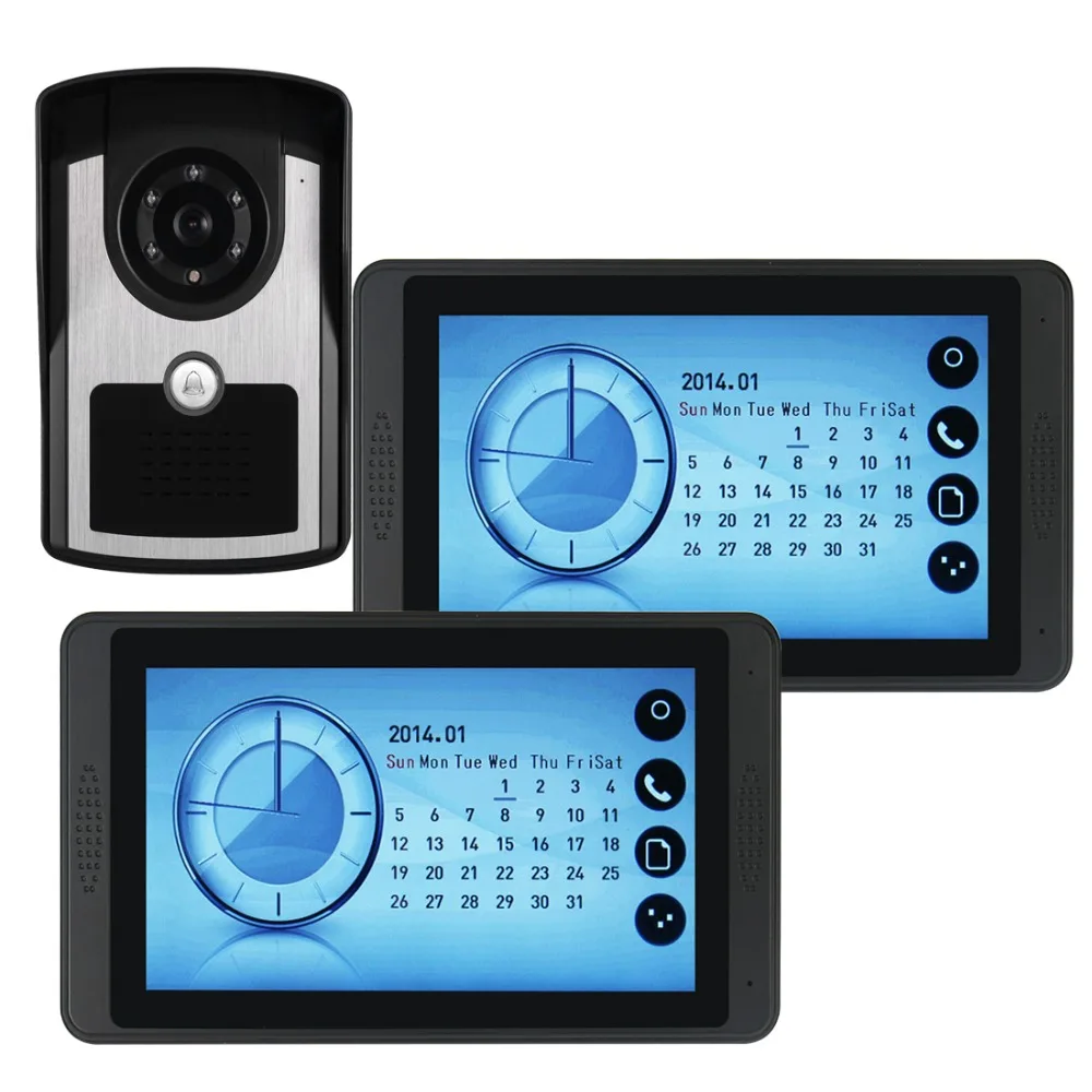 SmartYIBA Все сенсорный ключ " ЖК-дисплей RFID пароль телефон видео домофон комплект+ беспроводной пульт дистанционного управления разблокировка