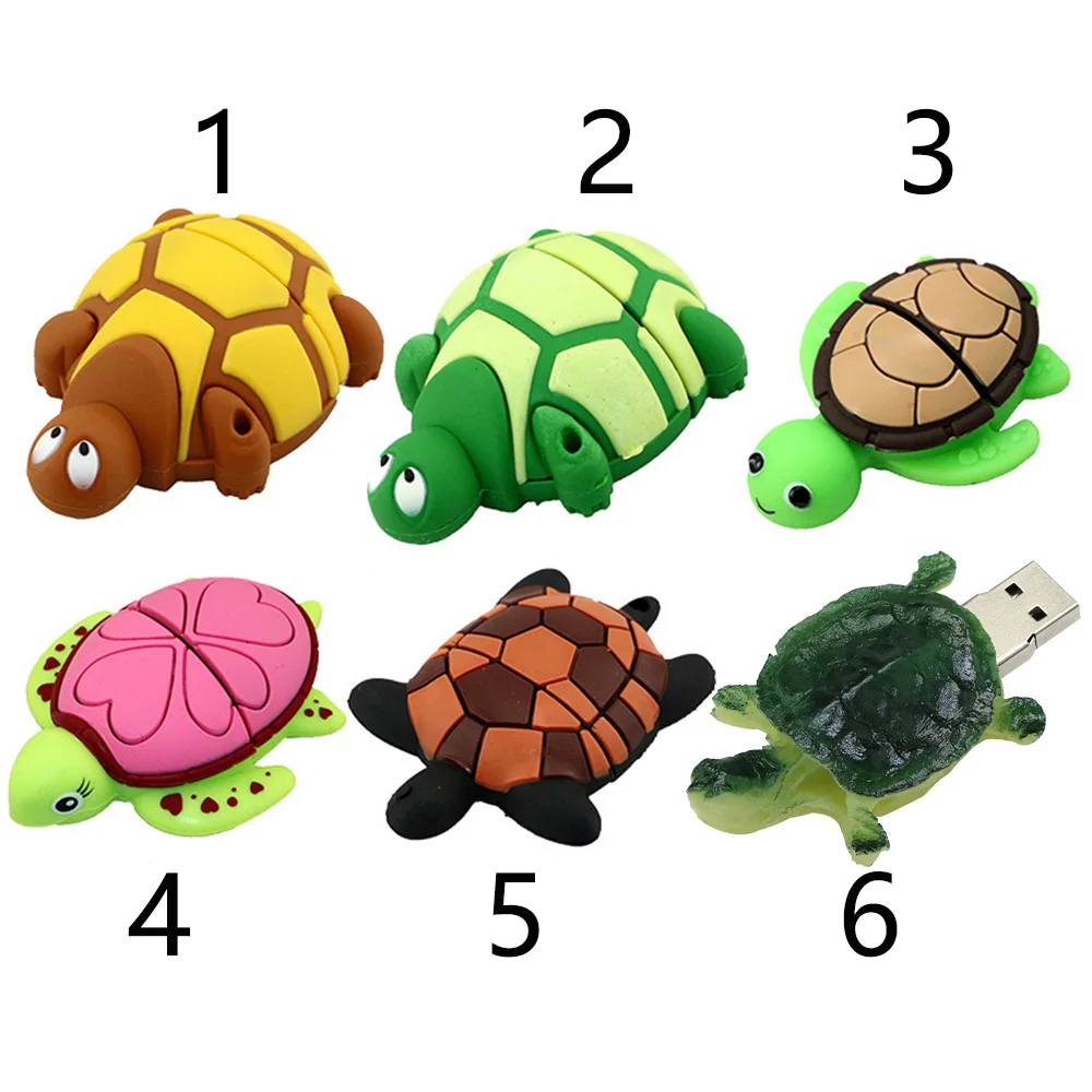 USB Flash Drive Tortoise Pen Drive 4GB 8GB 16GB 32GB 64GB 128GB Cartoon Animal Turtle USB Flash Pendrive Memory Stick Disk Gifts usb 2.0 flash drive