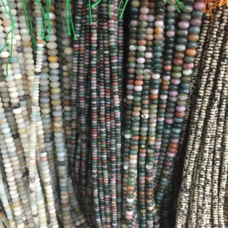 

Oblate Round Dalmatine Jasper Natural Stone Abacus Bead for Woman Girl Rondelle Jewelry Making Diy gemstone fashion Jewelry Gift